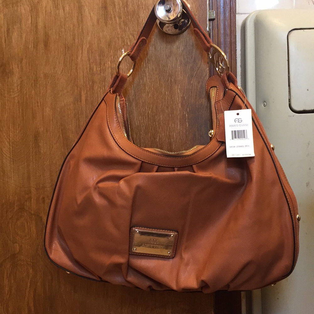 NWT Anais Gvani tan leather hobo bag
